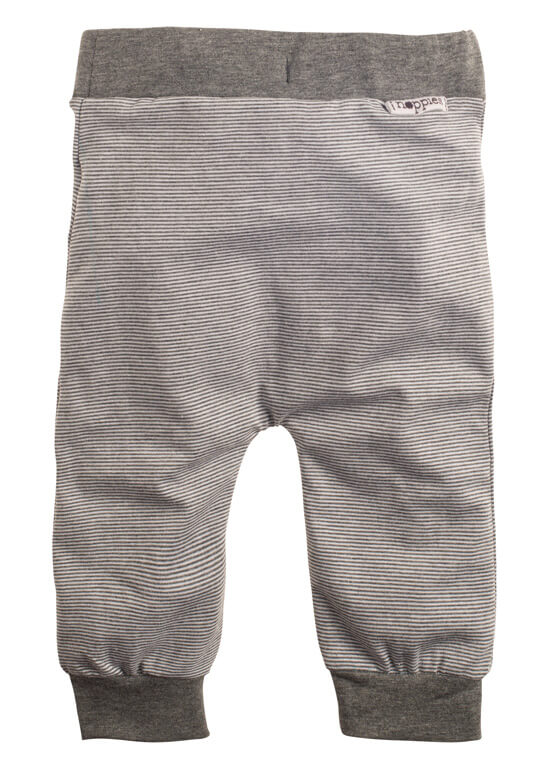 Jersey Baby Pants for Newborns in Grey Stripes by Noppies Baby