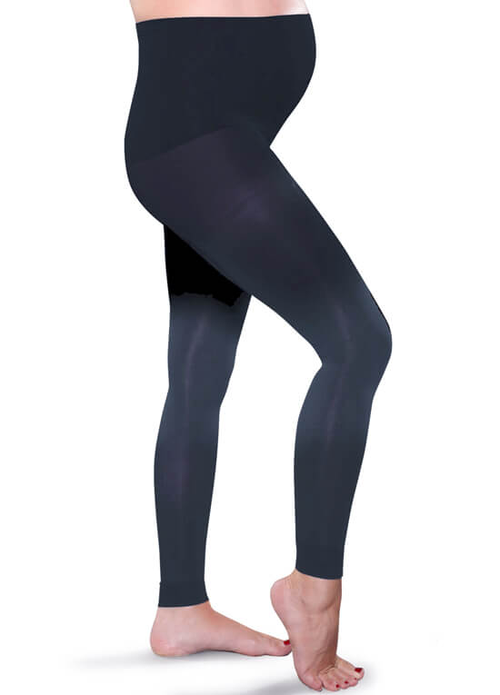 Navy Blue Gradient Compression Maternity Leggings by Preggers