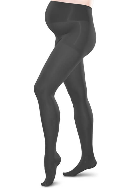 Gradient Compression Maternity Tights in Coal Grey by Preggers 