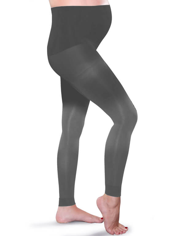 Maternity Gradient Compression Leggings in Coal Grey by Preggers