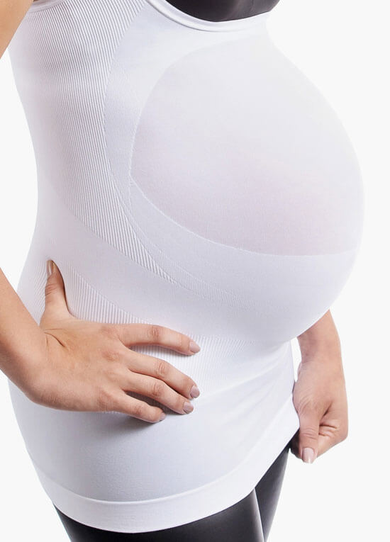 Underbust Maternity Shapewear Support Tank in White by Blanqi 