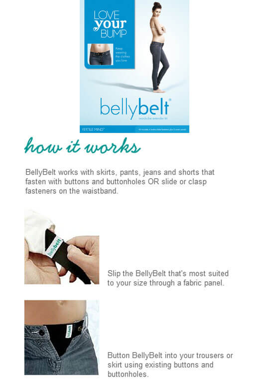 Belly Belt Maternity Pants/Skirt Extender by Fertilemind 