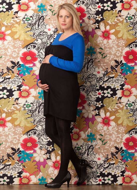 Gradient Compression Maternity Tights in Black by Preggers