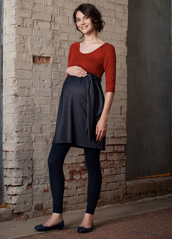 Navy Blue Gradient Compression Maternity Leggings by Preggers