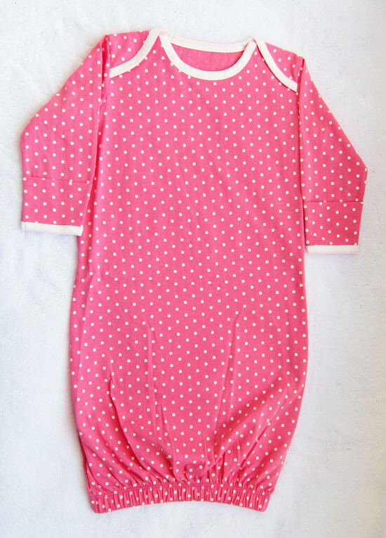 Dottie Baby Sleep Suit in Cerise Polkadot by Belabumbum
