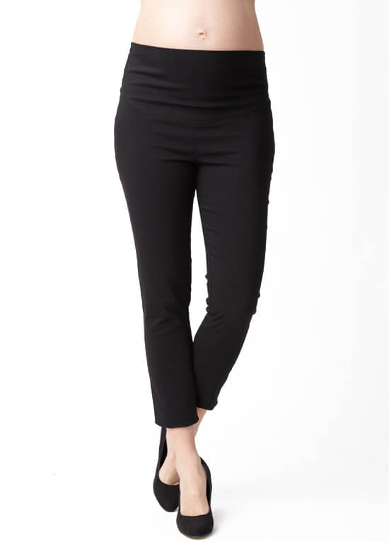 Black Fold Over Maternity Capri Pants by Ripe Maternity