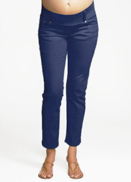 Navy Skinny Ankle Maternity Jeans by Maternal America 