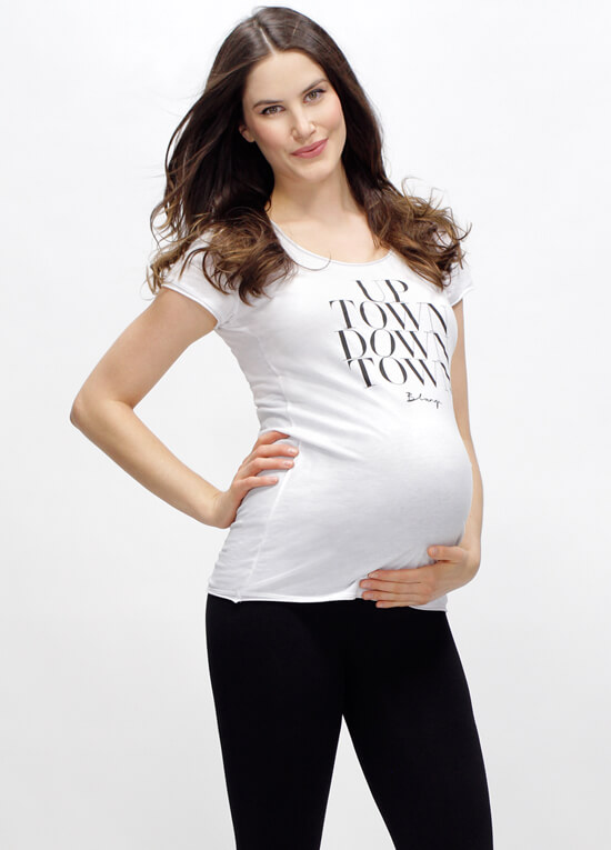 Uptown Downtown Maternity T-Shirt in White by Blanqi