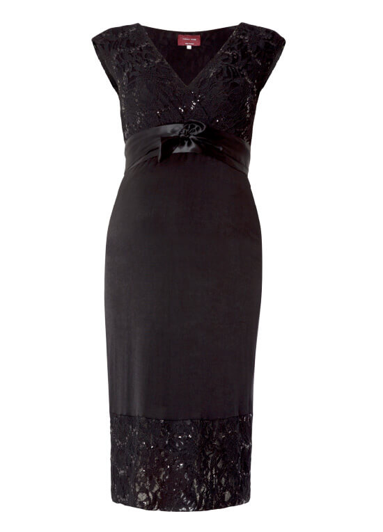 Twilight Black Lace Maternity Dress by Tiffany Rose