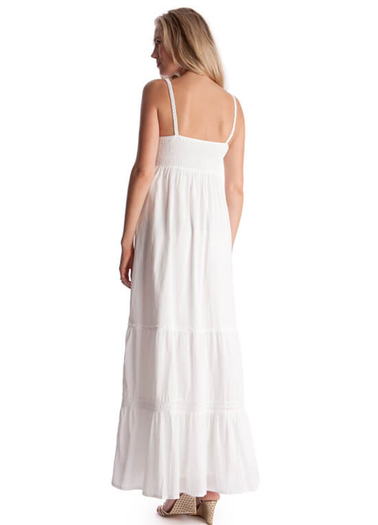 White Lace Trim Maternity Maxi Dress by Seraphine