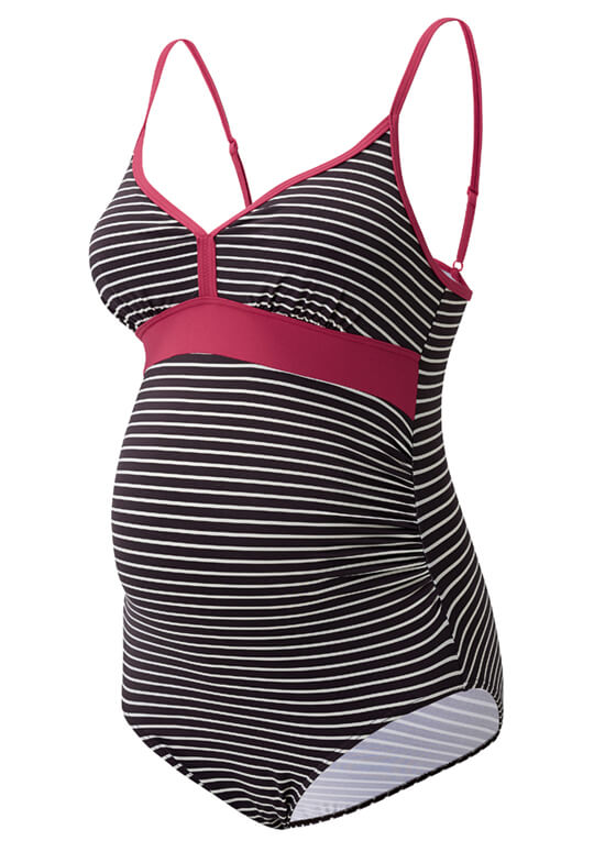 Brown Stripe One Piece Maternity Swimsuit by Esprit