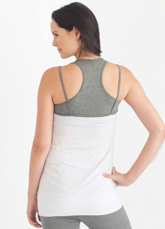 Room to Flow Maternity Nursing Cami in White/Grey by Belabumbum
