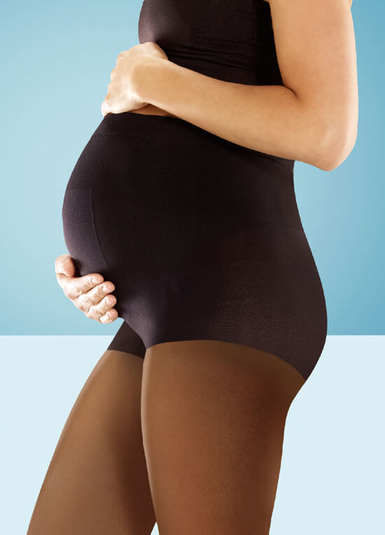 Baby Bump Black Sheer Maternity Tights by Ambra 