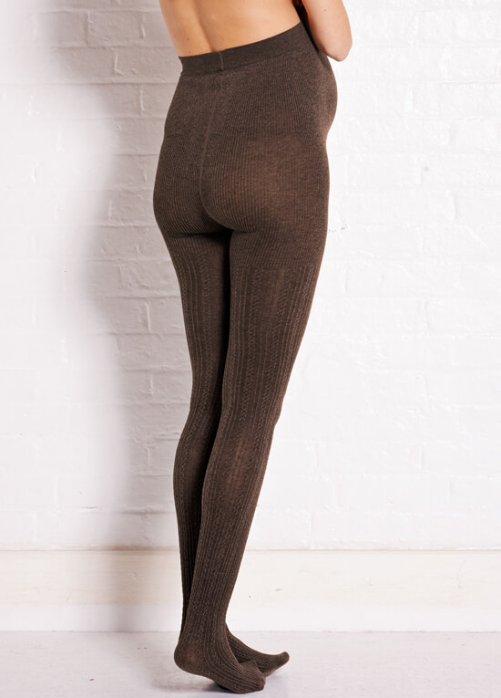 Cable Knit Maternity Tights in Dark Brown by Noppies
