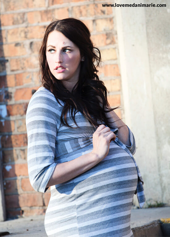 Garland Grey Stripe Maternity Shift Dress by Trimester 