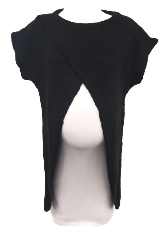 It's A Wrap Feeding Knit Top in Black by Fillyboo