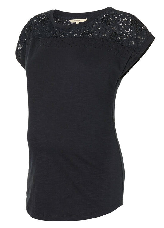 Dani Lace Insert Maternity Top in Charcoal by Noppies