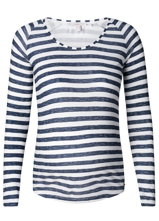 Navy Striped L/S Maternity T-Shirt by Esprit