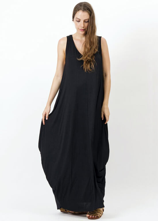 Story Of Maternity Maxi Dress in Black by Fillyboo