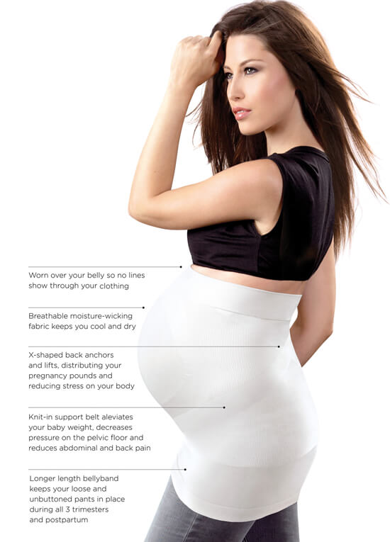 Built-in Support Maternity Belly Band in White by Blanqi