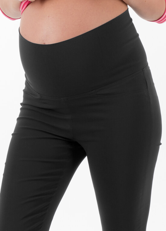 Aidan Black Maternity Capri Pants by Floressa