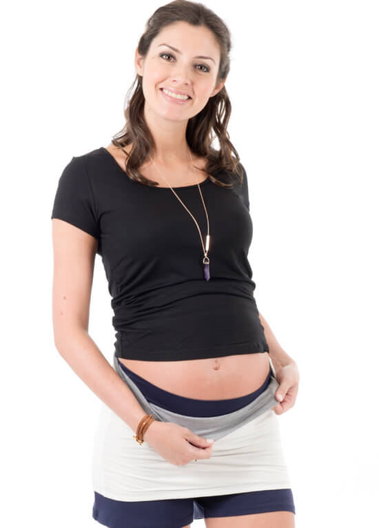 Reversible Maternity Belly Band in Grey/Creme by Trimester Clothing