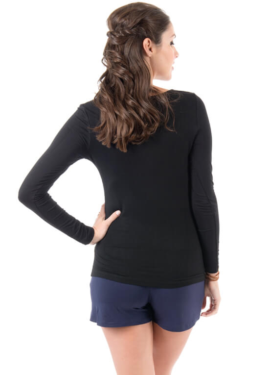 It Must Be Fate Long Sleeved Maternity Tee in Black by Trimester