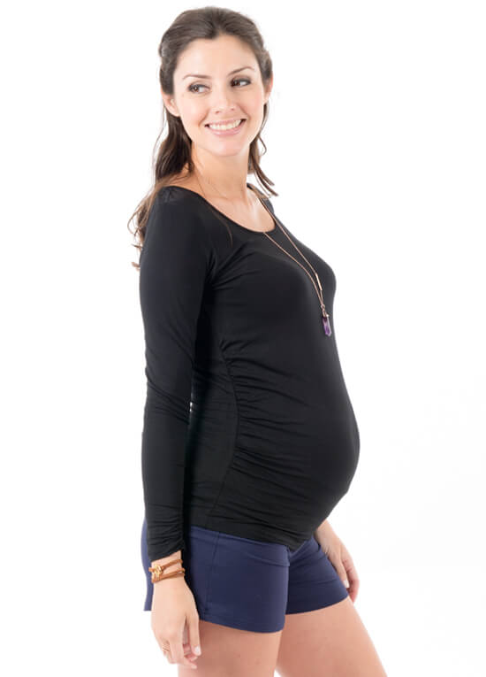 It Must Be Fate Long Sleeved Maternity Tee in Black by Trimester