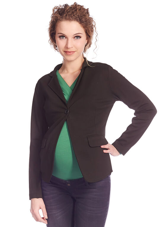 Ponte Maternity Blazer in Black by Queen mum