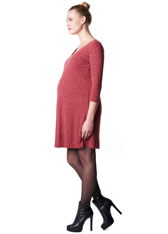 Elli Warm Red Melange Maternity Dress by Noppies