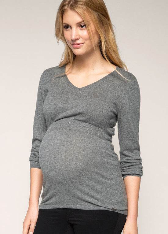 Fitted Maternity Knit Jumper in Grey by Esprit