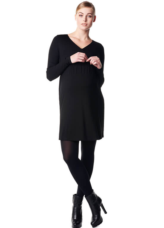 Jodi Maternity Nursing Dress in Black by Noppies