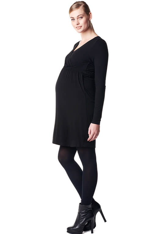 Jodi Maternity Nursing Dress in Black by Noppies