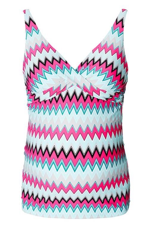 Malta Maternity Swimwear Tankini Top in Pink Chevron by Noppies