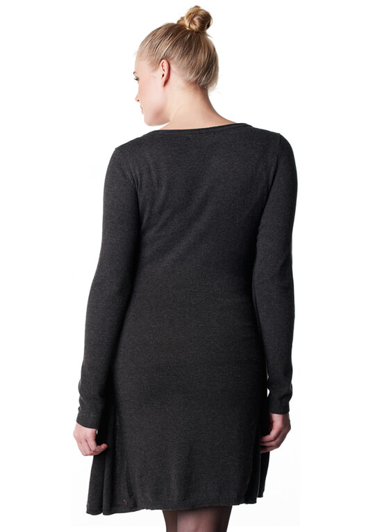 Haeli Grey Knit Maternity Dress w Attached Cardigan by Noppies