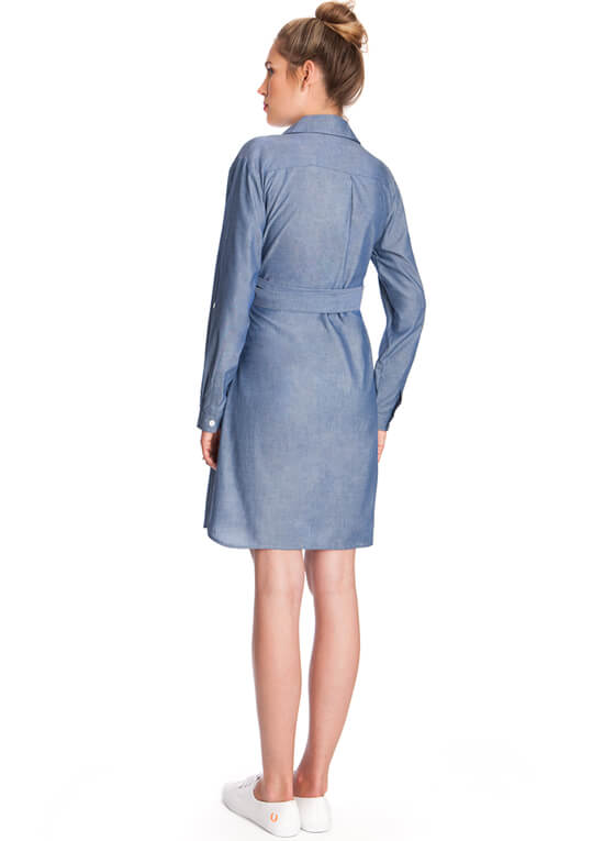 Abalina Chambray Maternity Shirt Dress by Seraphine 