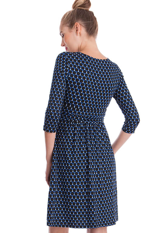 Kelly Twist Front Maternity Dress in Blue Print by Seraphine