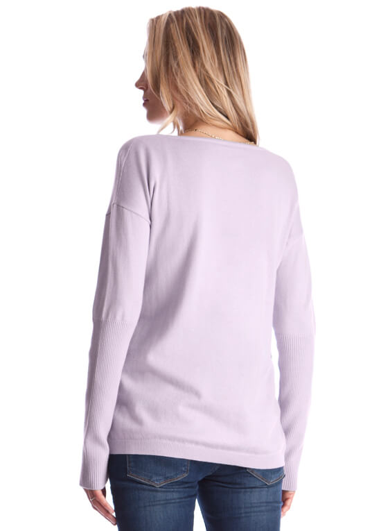 Poppy Maternity Nursing Knit Jumper in Lavender by Seraphine