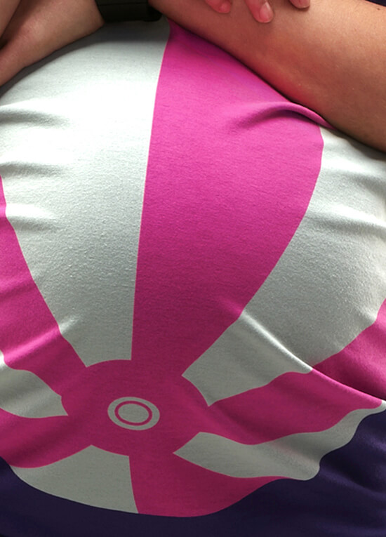 Purple Beach Ball Maternity Tshirt by Mamagama