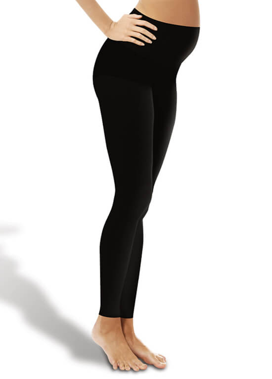 Seamless Maternity Over Belly Leggings in Black by Fertilemind