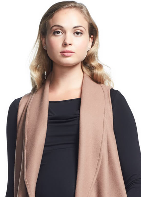 Frost Wool Long Maternity Vest in Camel by Soon Maternity