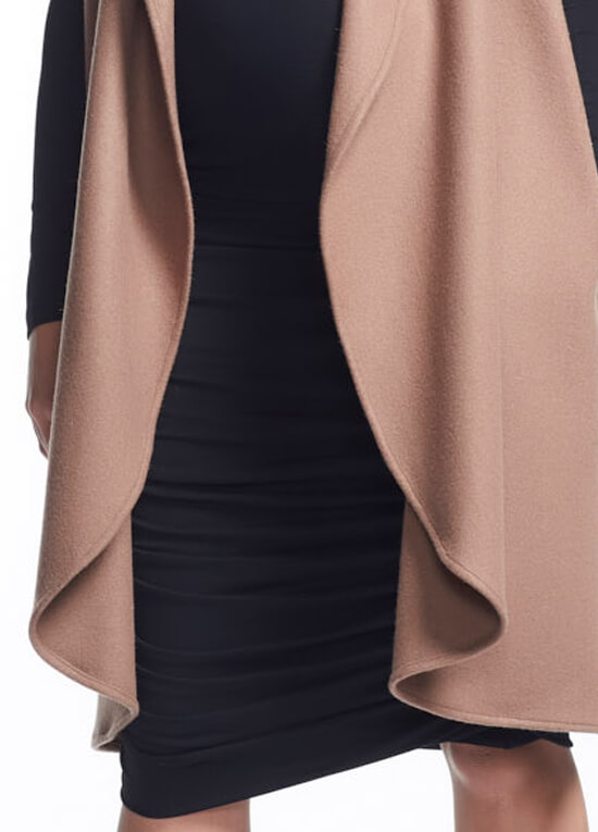 Frost Wool Long Maternity Vest in Camel by Soon Maternity