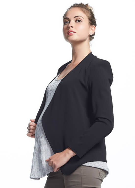 Styler Maternity Jacket in Black by Soon Maternity
