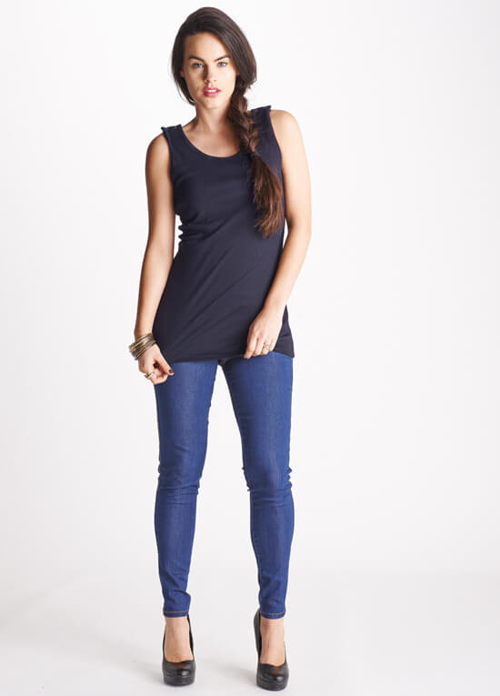 Trimester - Claire Postpartum Nursing Tank Top - Navy | Queen Bee