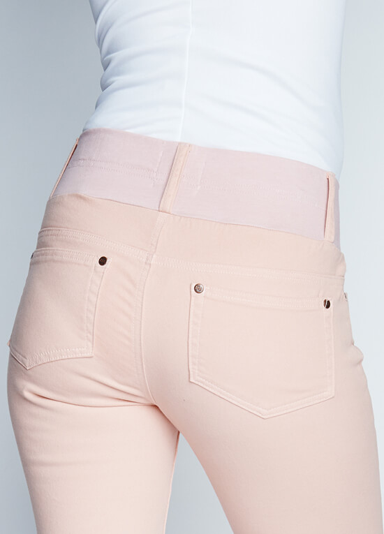 Dusty Pink Skinny Ankle Maternity Jeans by Maternal America 