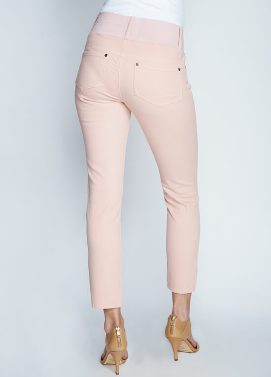 Dusty Pink Skinny Ankle Maternity Jeans by Maternal America 