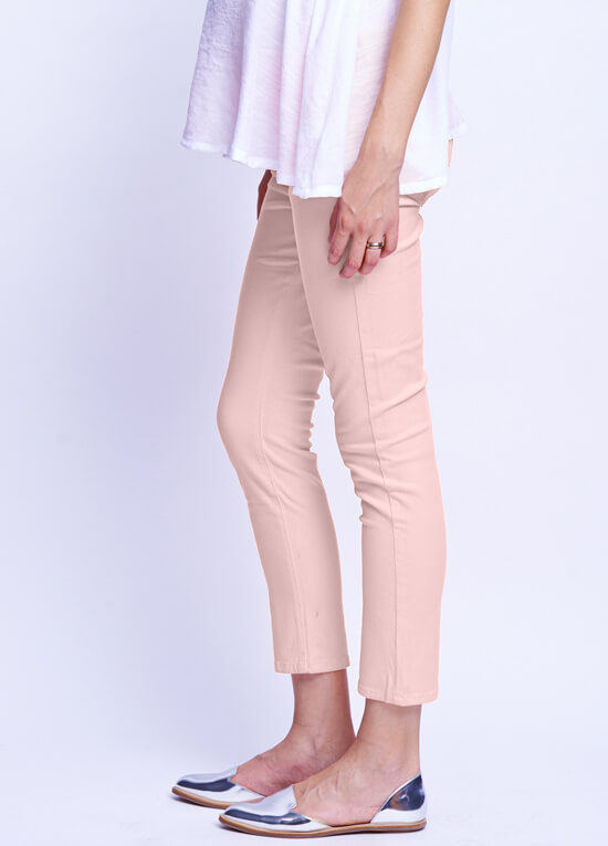 Dusty Pink Skinny Ankle Maternity Jeans by Maternal America 