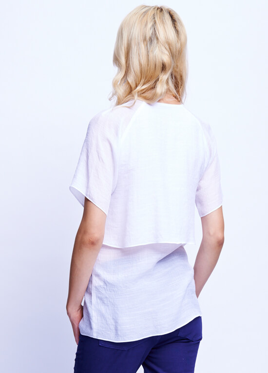 Layer Maternity Blouse in White by Maternal America