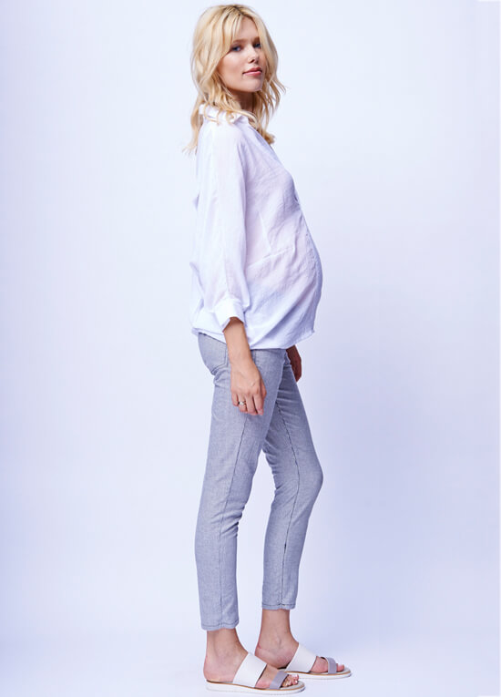 Oversize Maternity Blouse in White by Maternal America 