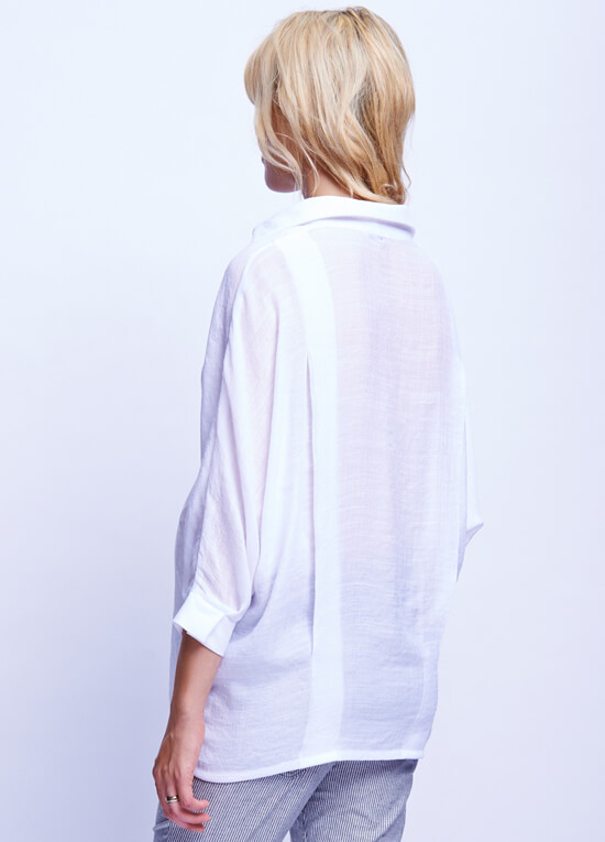 Oversize Maternity Blouse in White by Maternal America 